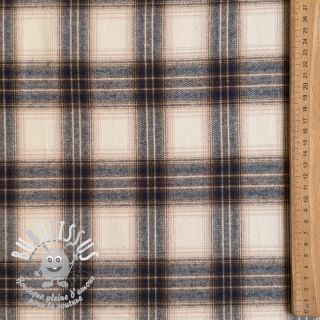 Tissu coton YARN DYED BRUSHED Check Tim beige