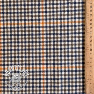 Tissu coton YARN DYED BRUSHED Check Mike ecru