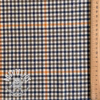 Tissu coton YARN DYED BRUSHED Check Mike ecru