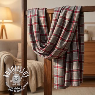 Tissu coton YARN DYED BRUSHED Check Dara grey