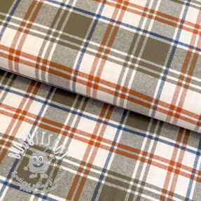 Tissu coton YARN DYED BRUSHED Check Mia olive