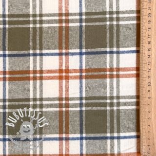 Tissu coton YARN DYED BRUSHED Check Mia olive