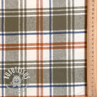 Tissu coton YARN DYED BRUSHED Check Mia olive