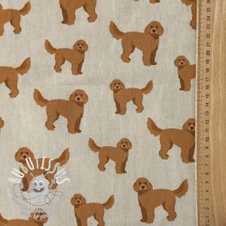 Tissu déco Linenlook Labradoodle Dog Love digital print