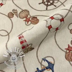 Tissu déco Linenlook Maritime Rope Mix digital print