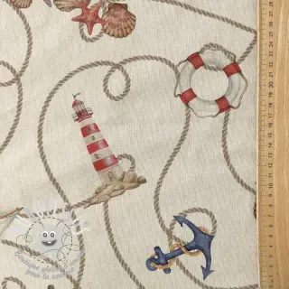 Tissu déco Linenlook Maritime Rope Mix digital print