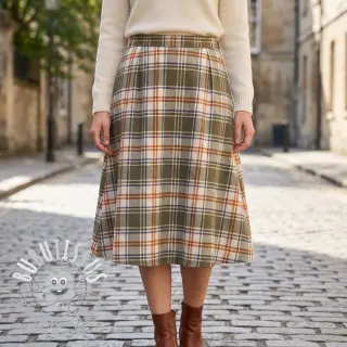 Tissu coton YARN DYED BRUSHED Check Mia olive