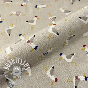 Tissu déco Linenlook premium Seagull dress up