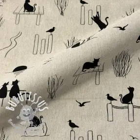 Tissu déco Linenlook premium Cat Sea Life