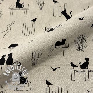 Tissu déco Linenlook premium Cat Sea Life