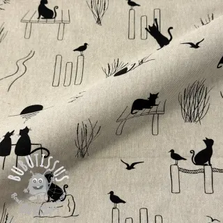 Tissu déco Linenlook premium Cat Sea Life