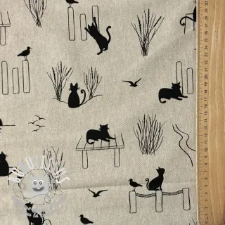 Tissu déco Linenlook premium Cat Sea Life