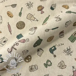 Tissu déco Linenlook premium Bake Off Doodle