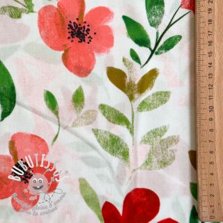 Viscose RADIANCE Flowers Conie red digital print