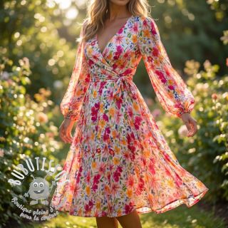 Viscose DOBBY Flowers digital print