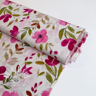 Viscose RADIANCE Flowers Conie pink digital print