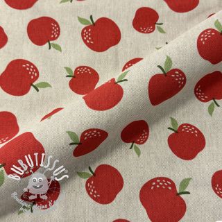 Tissu déco Linenlook premium Apple Happy Joy