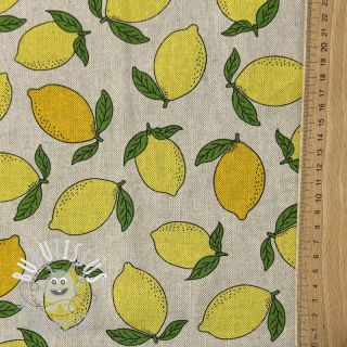 Tissu déco Linenlook premium Sunny Lemon Fruit