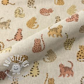 Tissu déco Linenlook premium Cute Wild Cat