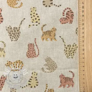 Tissu déco Linenlook premium Cute Wild Cat