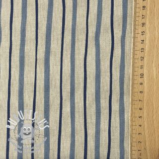 Tissu déco Linenlook premium Wavy Art Stripe