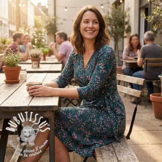 Viscose ECOVERO Flowers Galia green