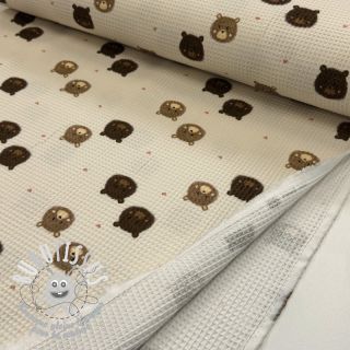 Tissu nid d’abeille Bears digital print