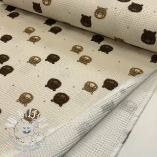 Tissu nid d’abeille Bears digital print