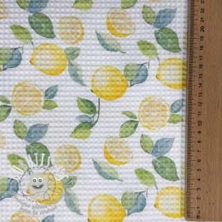 Tissu nid d’abeille Lemons digital print
