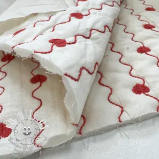 Tissu double gaze/mousseline STEPPED Heart