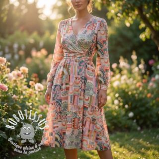 Viscose ECOVERO Abstract multi digital print