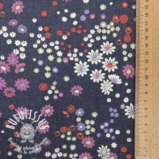 Tissu coton JEANS Hearts