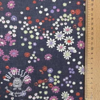 Tissu coton JEANS Hearts