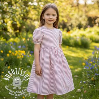 Tissu double gaze/mousseline YARN DYED Summer stripe rose