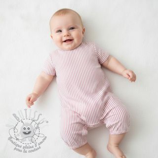 Tissu double gaze/mousseline YARN DYED Summer stripe rose