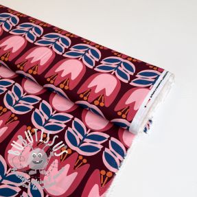 Viscose ECOVERO Flowers Celia burgundy