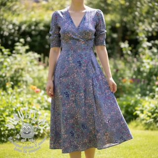 Viscose ECOVERO Flowers Galia purple