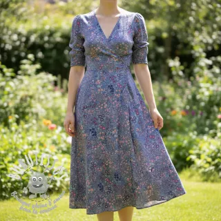 Viscose ECOVERO Flowers Galia purple