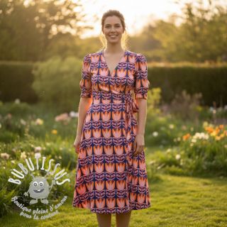 Viscose ECOVERO Flowers Celia cobalt