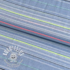 Tissu coton YARN DYED NEON Stripe summer