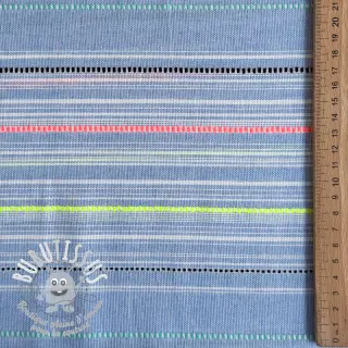 Tissu coton YARN DYED NEON Stripe summer