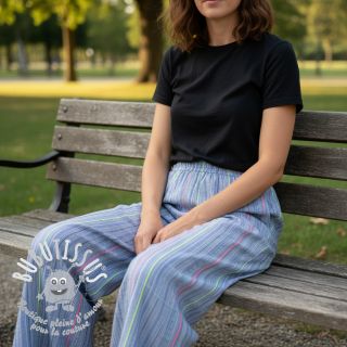 Tissu coton YARN DYED NEON Stripe summer