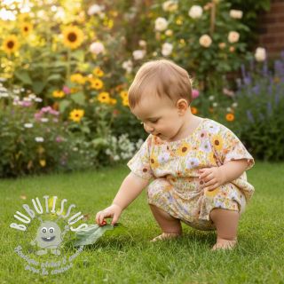 Tissu double gaze/mousseline Flowers Hot summer digital print