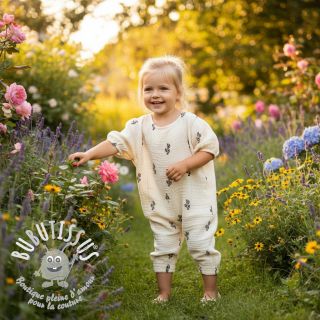 Tissu double gaze/mousseline EMBROIDERY Cactus SIMPLY NATURAL