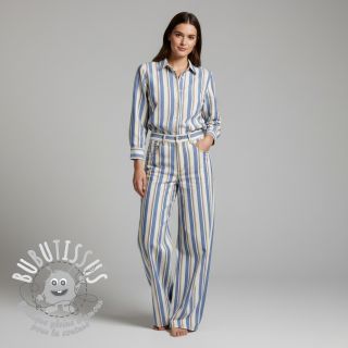 JEANS DENIM YARN DYED Stripe camel