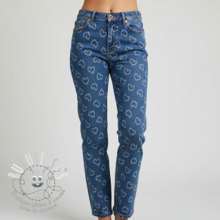 JEANS DENIM JACQUARD Hearts