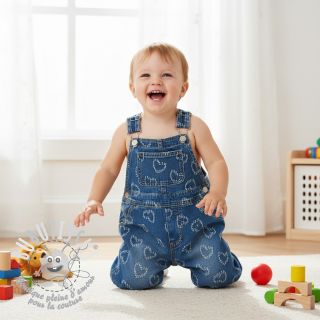 JEANS DENIM JACQUARD Hearts