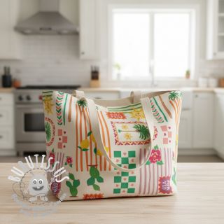 Tissu déco Linenlook Pura Vida Patch digital print