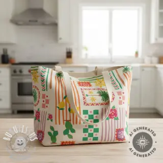 Tissu déco Linenlook Pura Vida Patch digital print