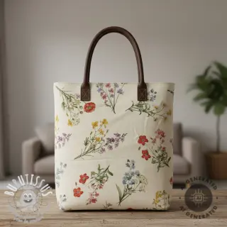 Tissu déco Linenlook Delicate Floral Field digital print